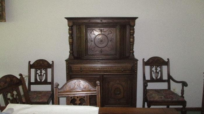 Jacobean ( Tudor Oak)  china cabinet 