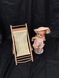 Effanbee Patsy beach doll and chair