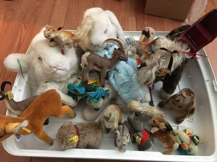 Collection of vintage Steiff animals and puppets 