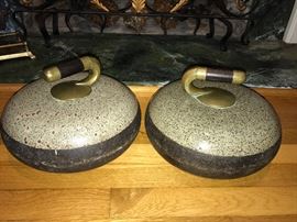 Vintage granite curling stones