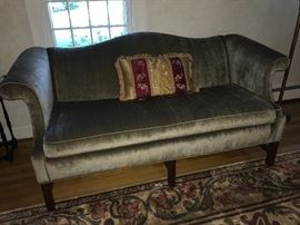 Pair of Chippendale Style Camel Back Sofas