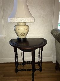 Small carved, gate leg, drop leaf side table