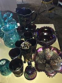 many sets of Fenton carnival glass all colors and patterns