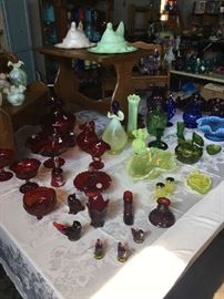 we have every color of the rainbow of glassware
