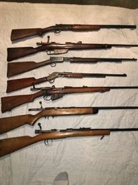 many long guns, 22 pumps, over and under and more