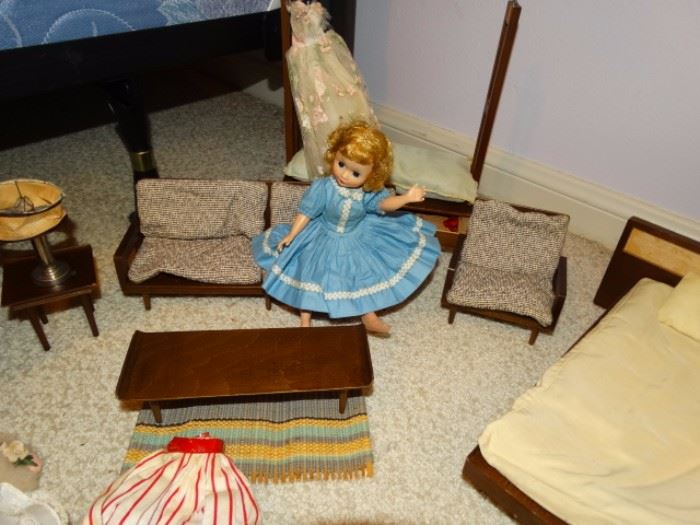 Madam Alexander Dolls & Mid Century Doll Furniture