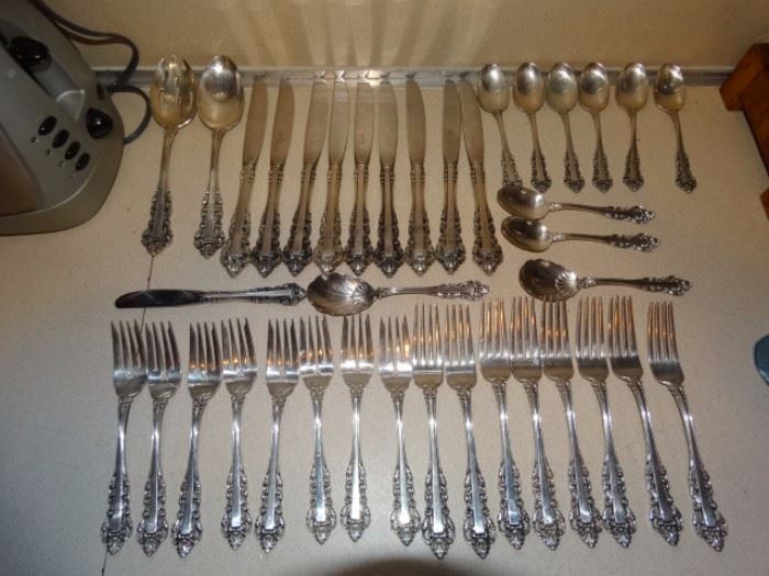Medici New by Gorham Sterling Silver Flatware Set for 8 Service 38 Pieces, Sterling Silver Lace Like Lines, Beautiful! $2100.00 OBO