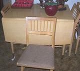 1950s drop leaf table and 4