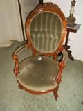 Carved Victorian Walnut Parlor Chair
