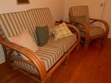 Rattan Loveseat and Chair