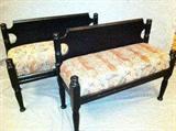 Matching Pair of Benches Black Paint Finish