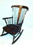 Mahogany Victorian Rocker w/Mother of Pearl Inlay