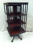 Rare Mahogany Revolving Bookcase w/Iron Base