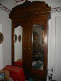 Walnut Victorian Dbl Door Armoire
