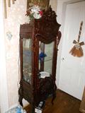 Reproduction Carved Mahogany Display Cabinet