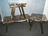 Marble Veneered Coffee Table w End Tables (2 Sets)
