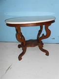 Oval Victorian Marble Top Table