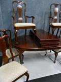 Mahogany Table with 2 Leaves and Chairs