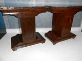 "Very RARE" Pair of Mint Julep Tables with Black Gold Marble Tops one top repaired
