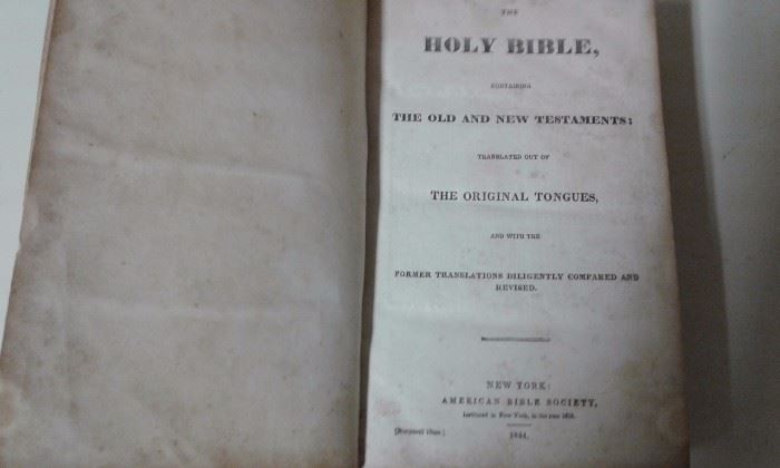 several bibles, 1 is 1890