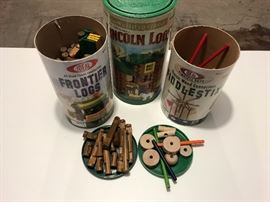 Lincoln Logs, Frontier Logs, and Fiddlestix