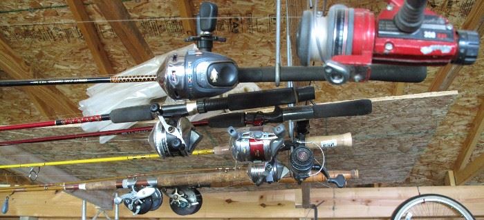 Rods and reels plus some other fishing misc.