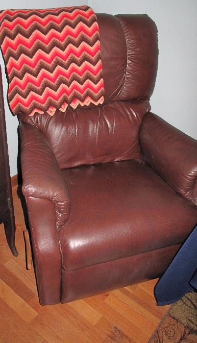 LazBoy leather recliner.