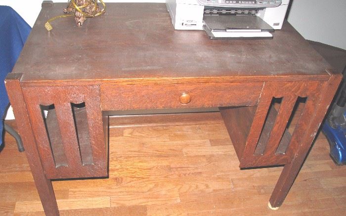 Antique mission oak desk circa 1910.