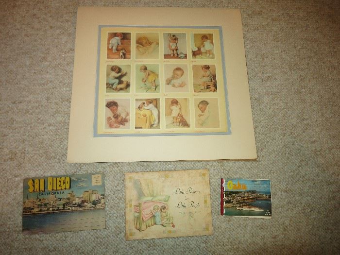 Miscellaneous Vintage Postcards, Book And Print