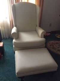 wing back chair with matching ottoman
