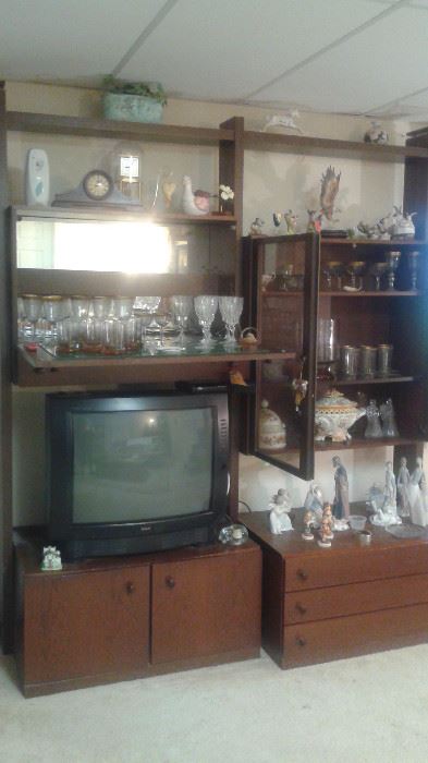 Three AMAZING MCM WALL UNITS brought here from Germany in the early 70's.each one being different!!this has a bar.