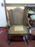 Antique Rocker marked Karpen. Fabulous design! RARE! Karpen furniture is among the finest. Made between 1880 and 1952.