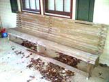 Antique wooden church pew from a church in Pulaski County, Georgia. Two of these pews are available.