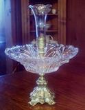 Gold-leaf base; Crystal (Germany) Centerpiece with Epergne. One of the best finds of the estate! RARE!!!