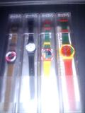 1980s Swiss Swatch watches. New in Box. 3 Ladies. 1 Man. Plaid.