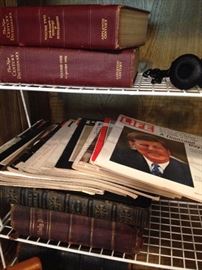 Large old Bibles; vintage LIFE magazines