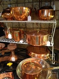 Great assortment of copper cookware
