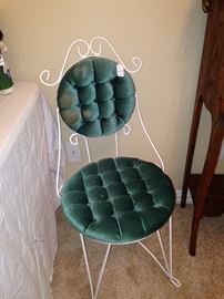 One of two (different colors) ice cream parlor chairs