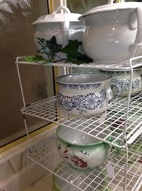 Collections of antique chamber potties