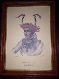 "Chon-Man-I-Case - An Otto Half Chief" framed art (one of several similar Native American art choices)
