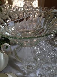 Large punch bowl with cups