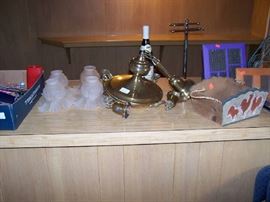 OLD BRASS LIGHT FIXTURE