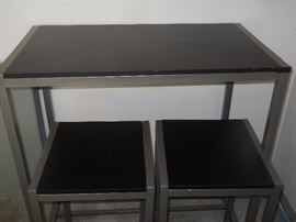 breakfast bar with stools.