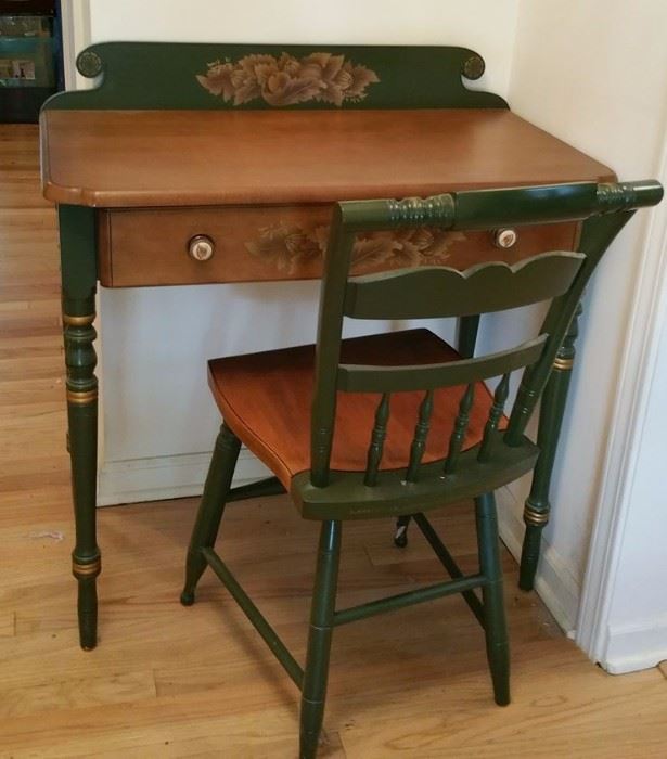 Hitchcock writing desk and chair