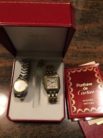 Women's Longines and Cartier watches