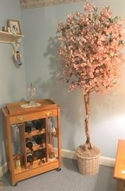 Beautiful Silk flowered tree, Wine cart