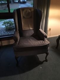 Upholstered high-back chair