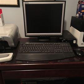 Computer monitor, keyboard, mouse