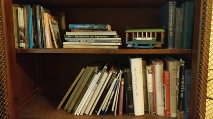 Lots of art books and early literature