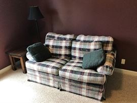 Loveseat and end table and lamp